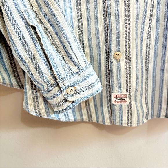 Vintage Levi’s Blue & White Stripe Relaxed Cotton Button Up Shirt - Size XXL EUC - Picture 9 of 15
